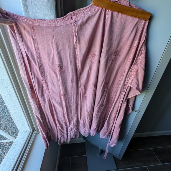 pink renaissance fair / bohemian wrap skirt - Picture 3 of 4